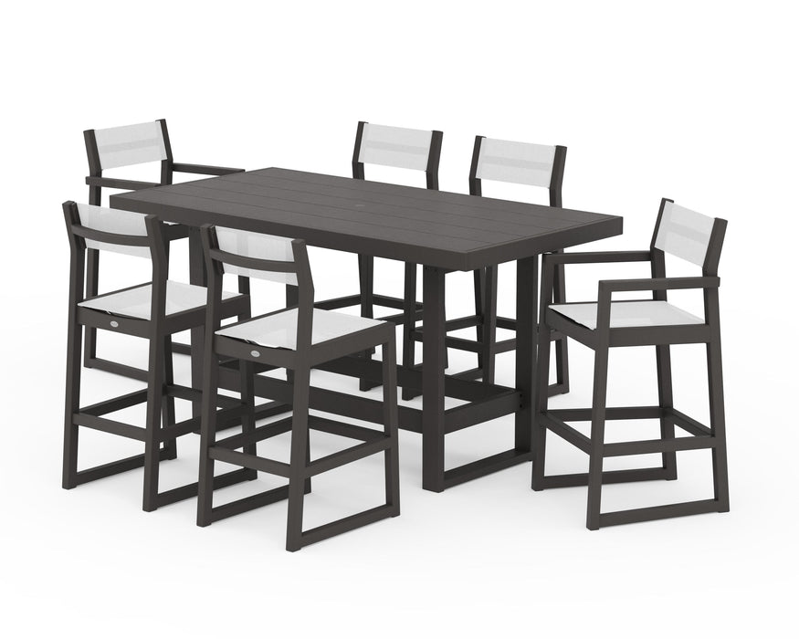 POLYWOOD® EDGE Sling 7-Piece Bar Table Set