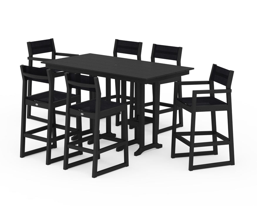 POLYWOOD® EDGE Sling 7-Piece Farmhouse Bar Set