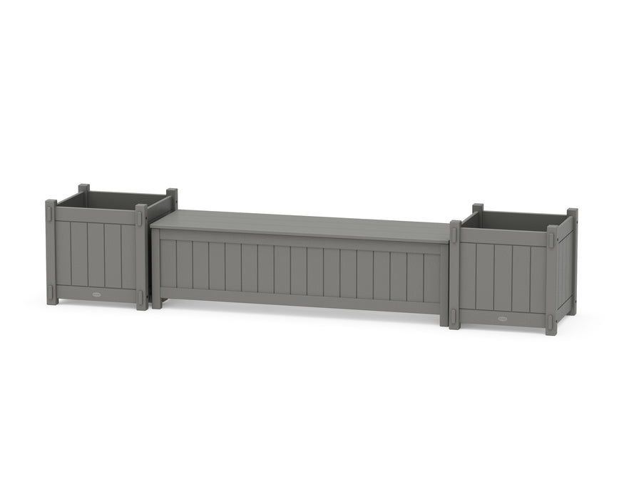 POLYWOOD® 60" Vineyard Straight Planter Storage Bench Set- Large