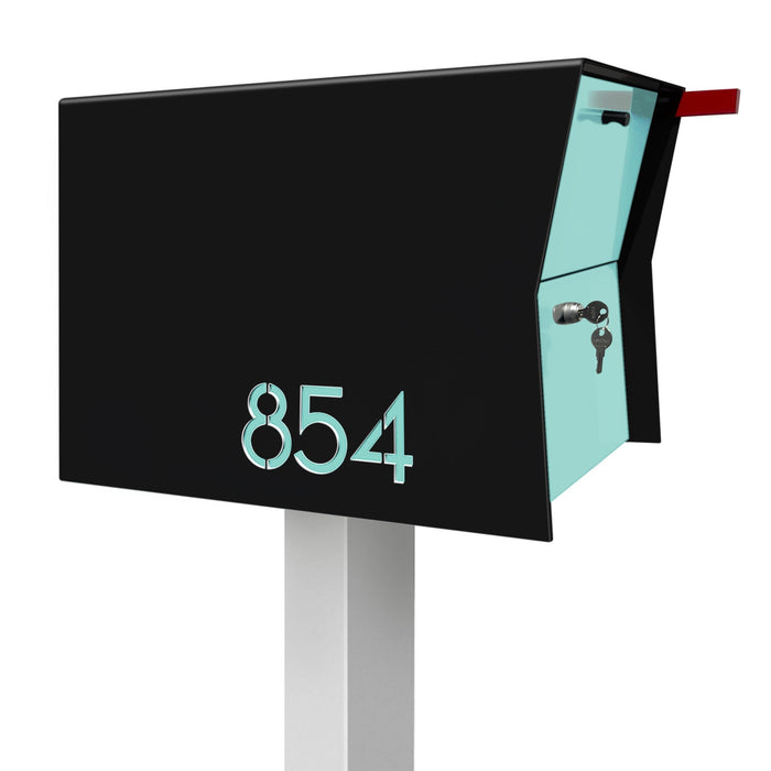 NEW! The Retrobox Locking Package Dropbox in TEXTURED MATT JET BLACK - Modern Mailbox