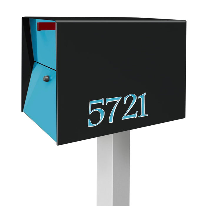 NEW! The UpTown Box Locking Package Dropbox  in TEXTURED MATT JET BLACK - Modern Mailbox