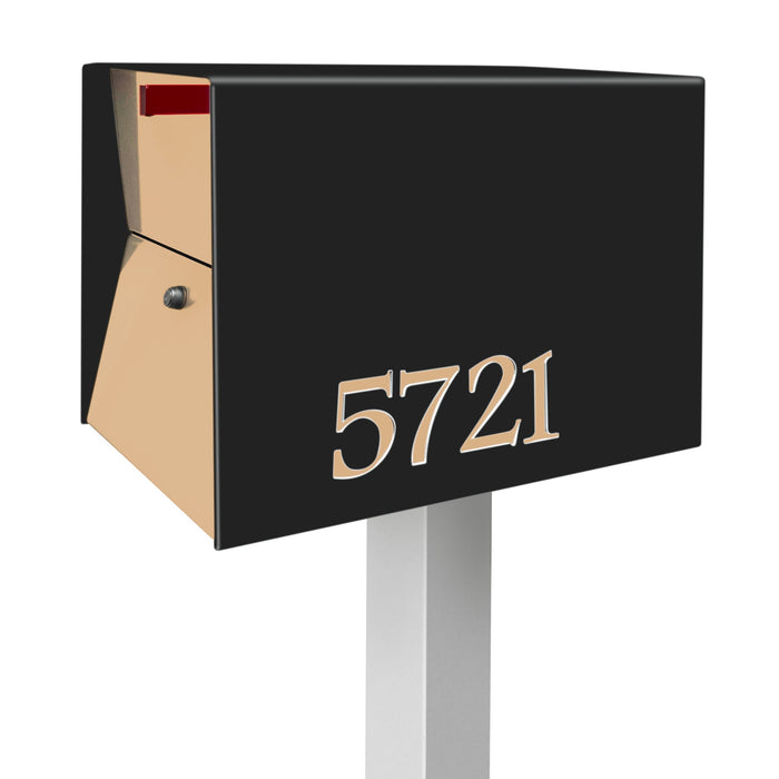 NEW! The UpTown Box Locking Package Dropbox  in TEXTURED MATT JET BLACK - Modern Mailbox