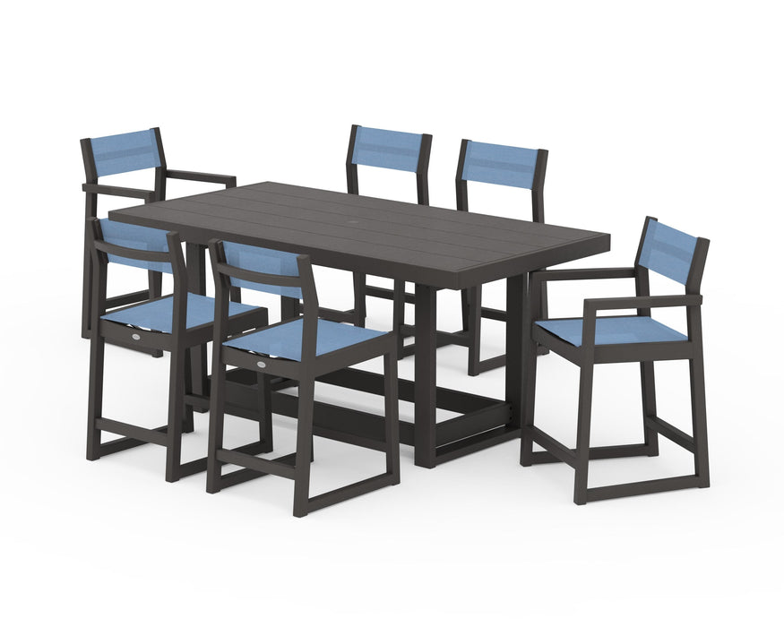 POLYWOOD® EDGE Sling 7-Piece Counter Table Set