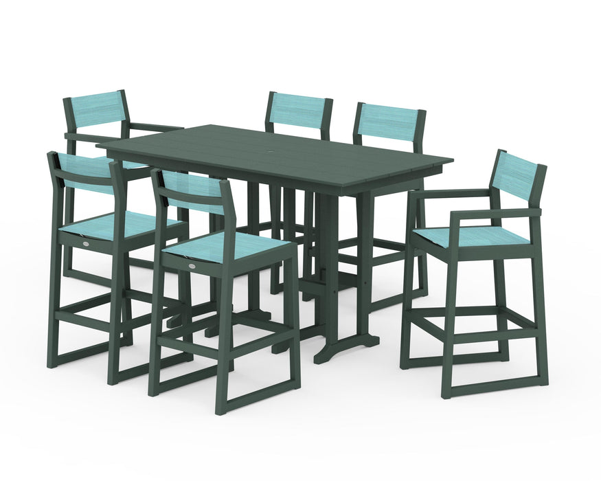 POLYWOOD® EDGE Sling 7-Piece Farmhouse Bar Set