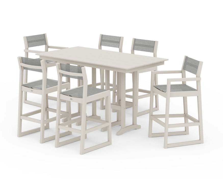 POLYWOOD® EDGE Sling 7-Piece Farmhouse Bar Set