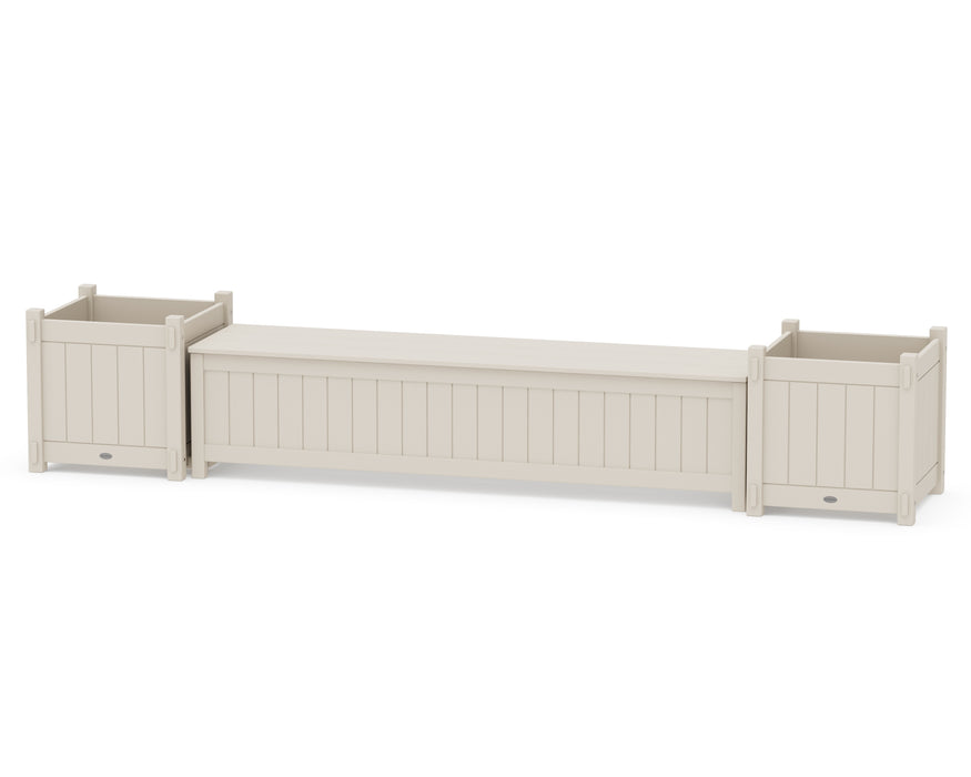 POLYWOOD® 72" Vineyard Straight Planter Storage Bench Set- Large