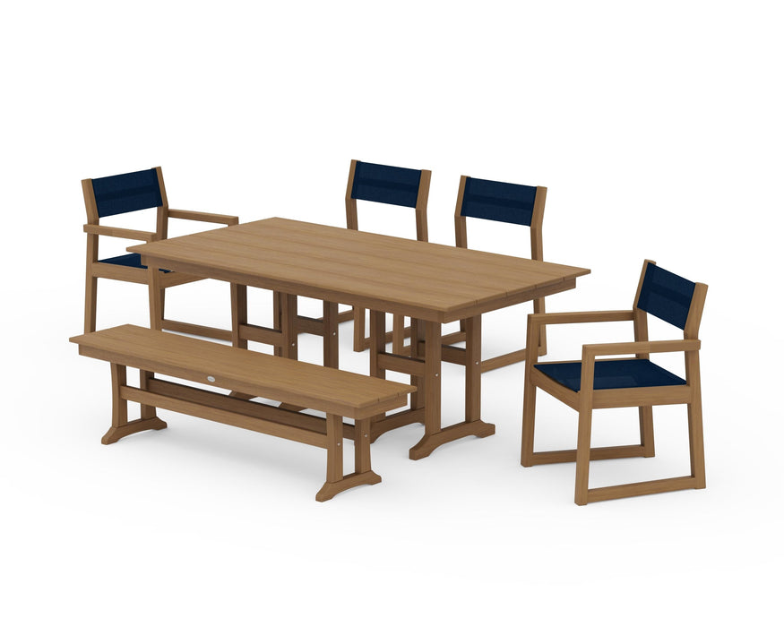 POLYWOOD® EDGE Sling 6-Piece Farmhouse Dining Set