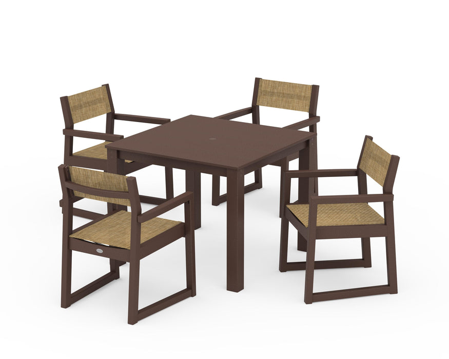 POLYWOOD® EDGE Sling Arm Chair 5-Piece Parsons Dining Set