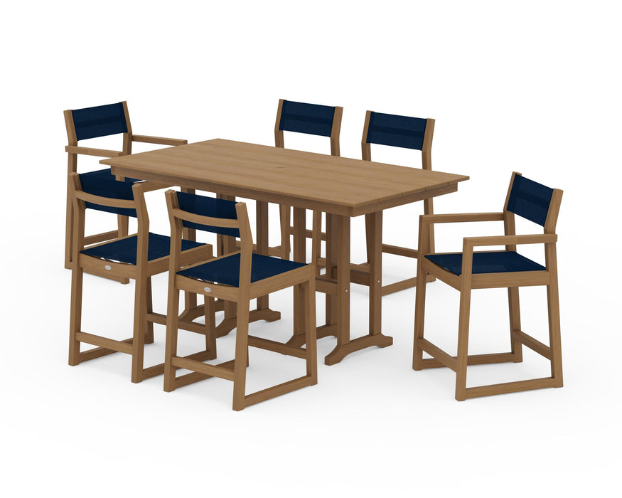 POLYWOOD® EDGE Sling 7-Piece Farmhouse Counter Set