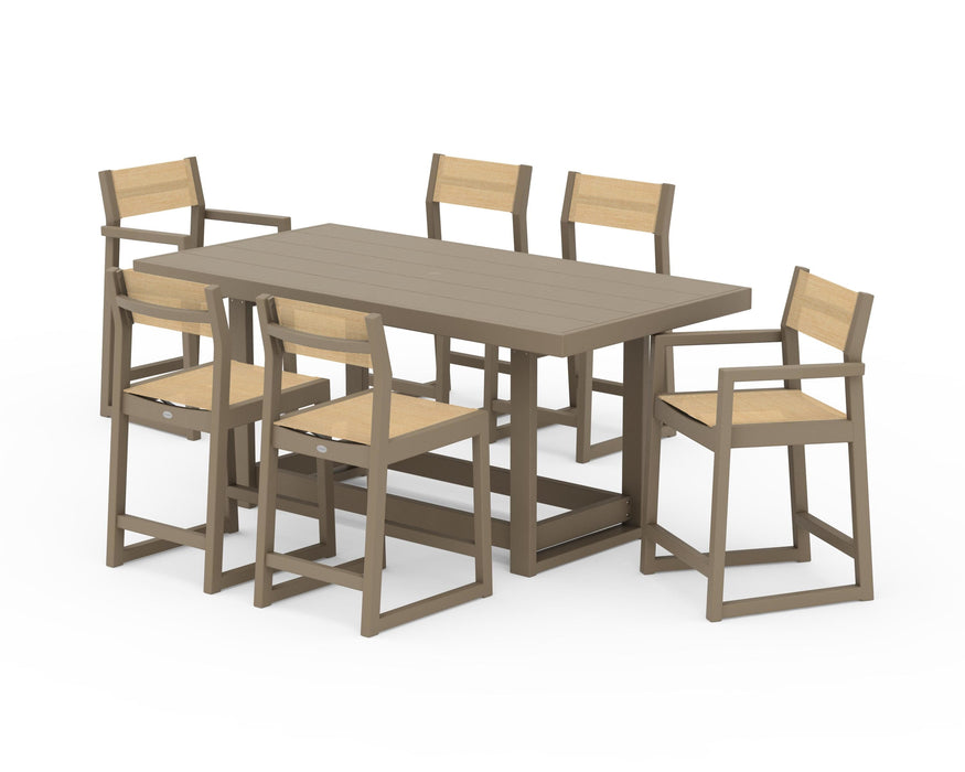 POLYWOOD® EDGE Sling 7-Piece Counter Table Set