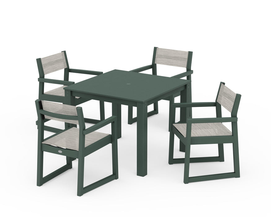 POLYWOOD® EDGE Sling Arm Chair 5-Piece Parsons Dining Set