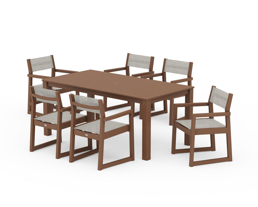 POLYWOOD® EDGE Sling Arm Chair 7-Piece Parsons Dining Set