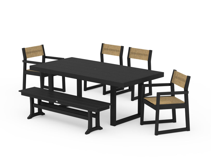 POLYWOOD® EDGE Sling 6-Piece Dining Set with Bench