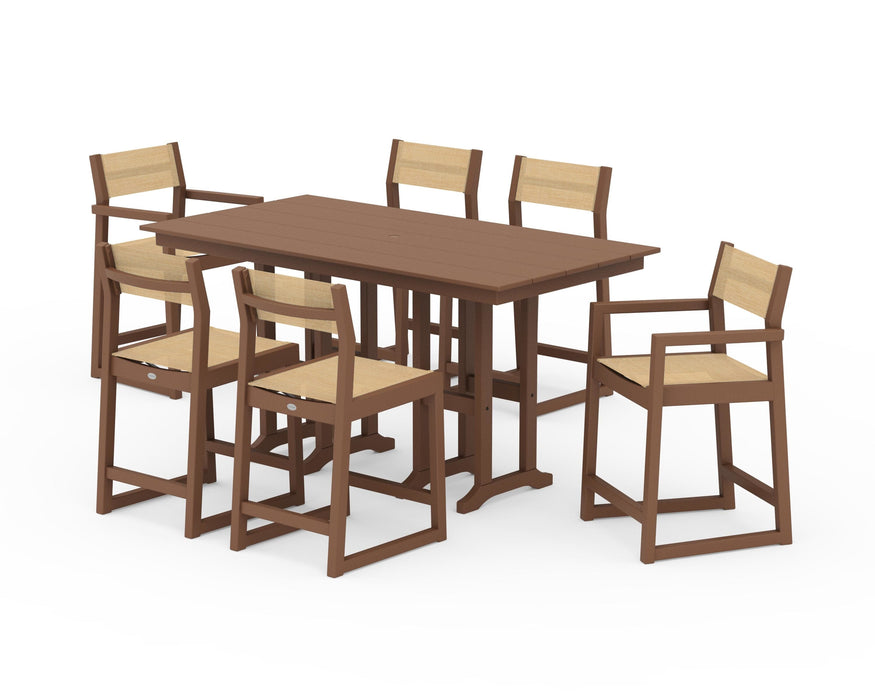 POLYWOOD® EDGE Sling 7-Piece Farmhouse Counter Set