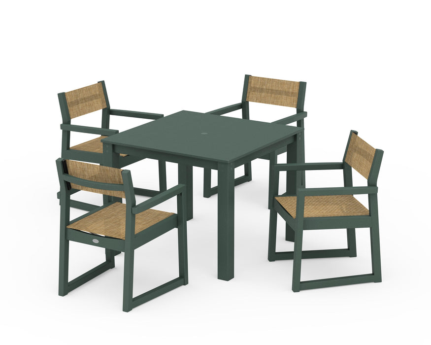 POLYWOOD® EDGE Sling Arm Chair 5-Piece Parsons Dining Set