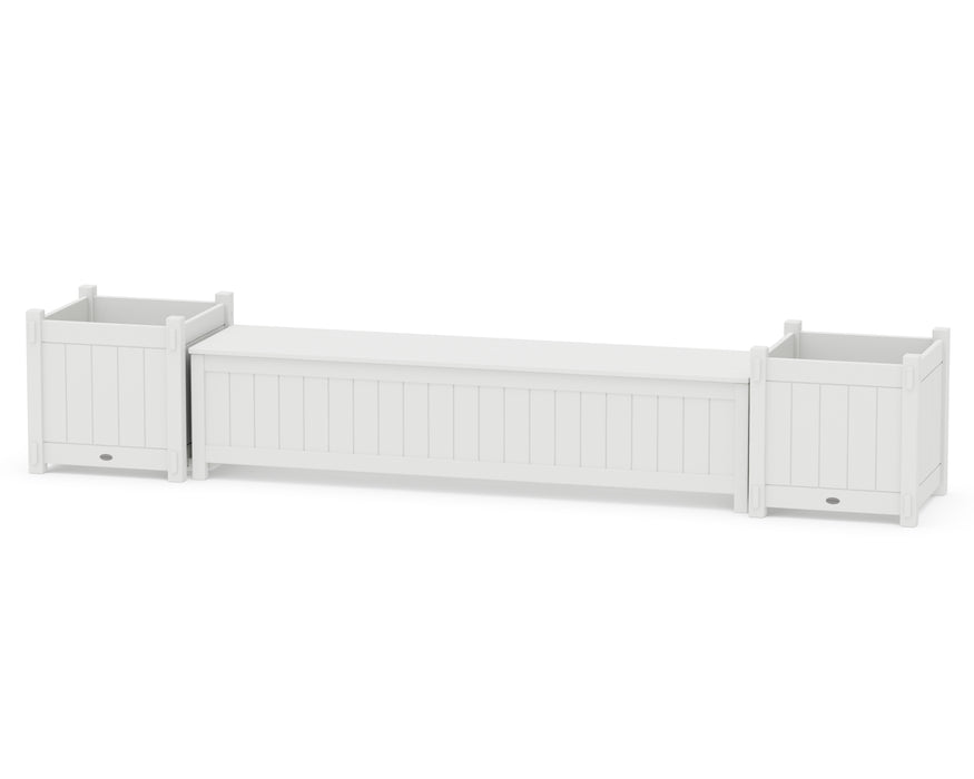 POLYWOOD® 72" Vineyard Straight Planter Storage Bench Set- Large