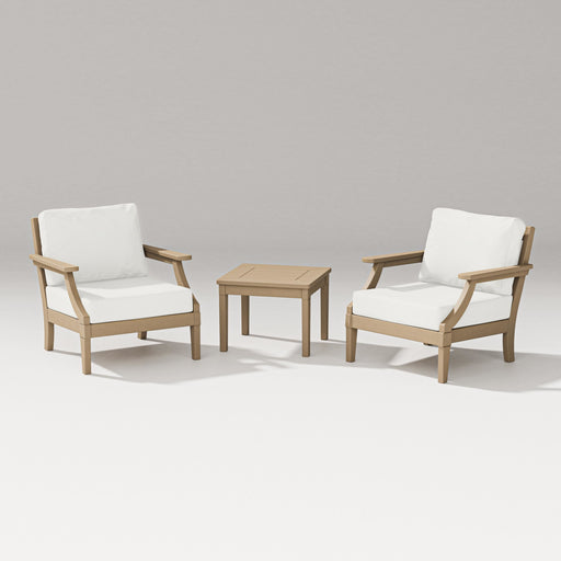 PW Designer Series Estate 3-Piece Lounge Chair Set in Vintage Sahara / Natural Linen