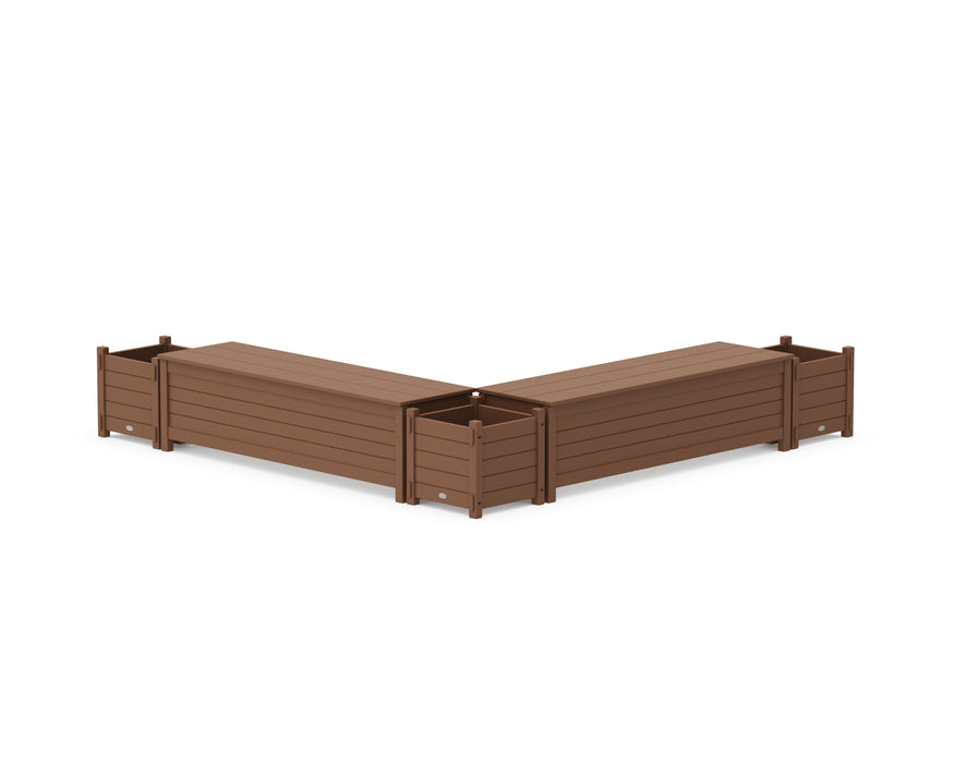 POLYWOOD® 60" Nautical L- Shaped Planter Storage Bench Corner Set