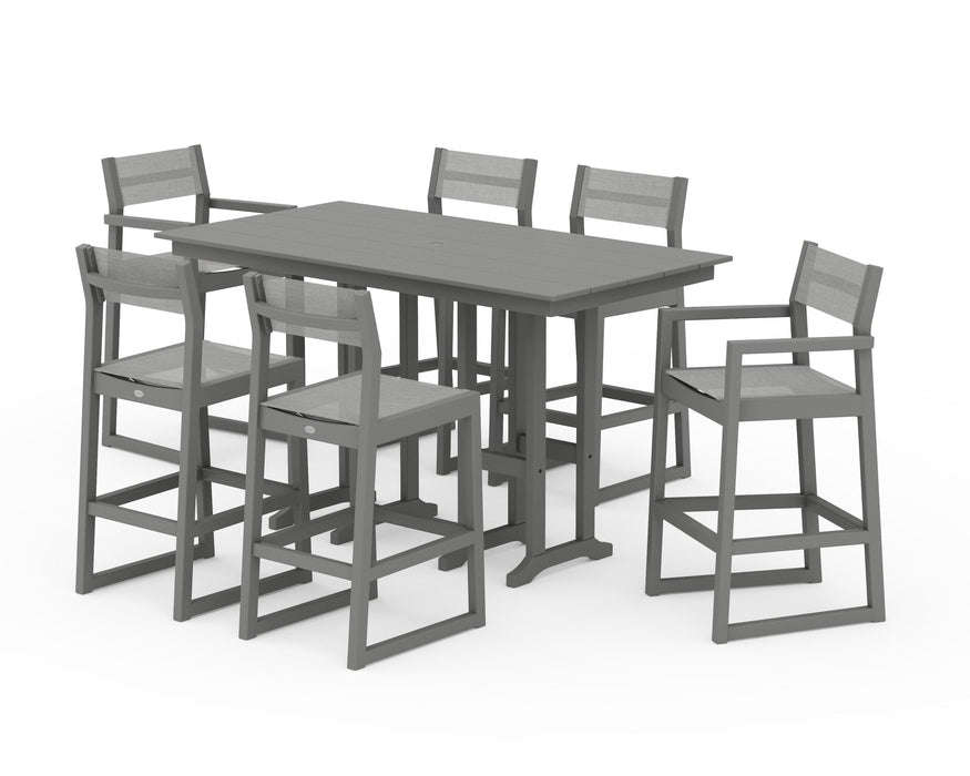 POLYWOOD® EDGE Sling 7-Piece Farmhouse Bar Set