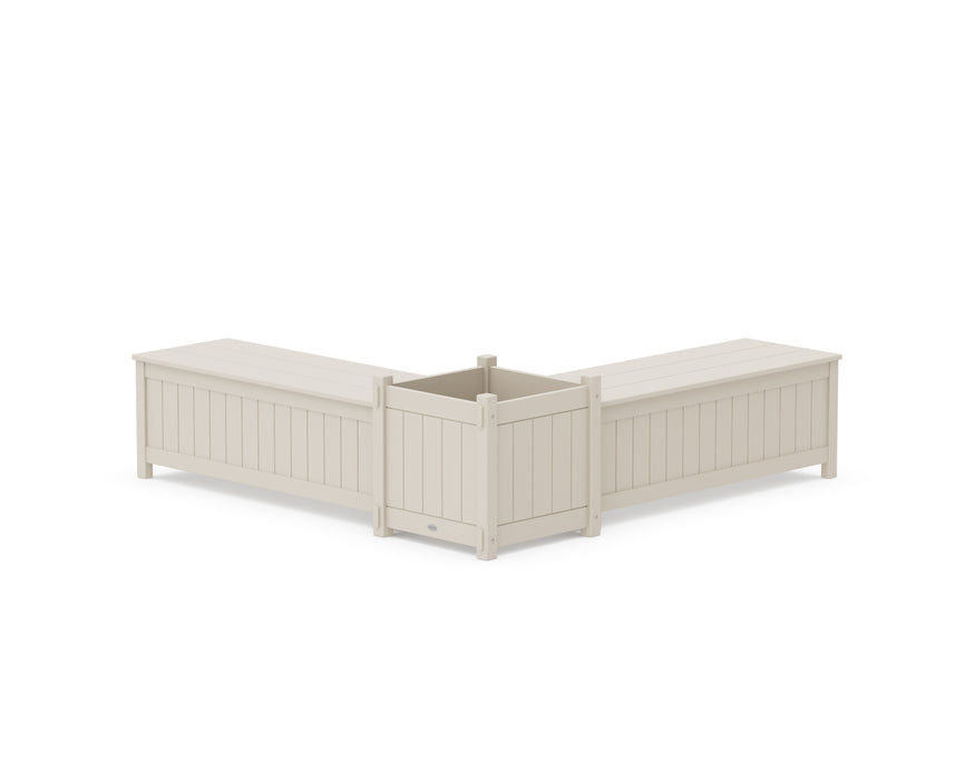 POLYWOOD® 48" Vineyard L- Shaped Planter Storage Bench Set- Large
