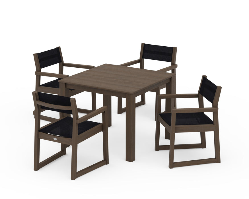 POLYWOOD® EDGE Sling Arm Chair 5-Piece Parsons Dining Set