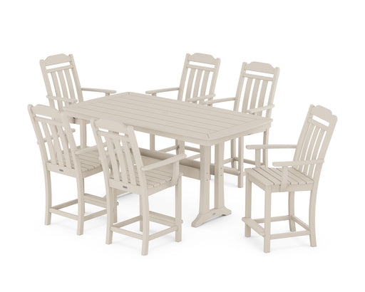 Country Living by POLYWOOD Arm Chair 7-Piece Counter Set with Trestle Legs