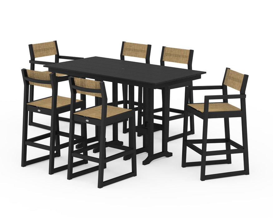 POLYWOOD® EDGE Sling 7-Piece Farmhouse Bar Set