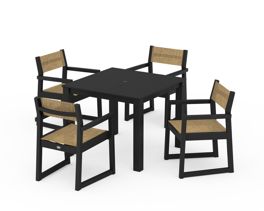 POLYWOOD® EDGE Sling Arm Chair 5-Piece Parsons Dining Set
