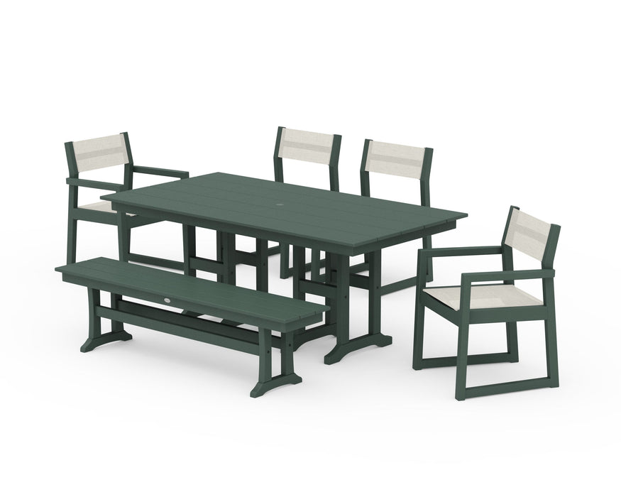 POLYWOOD® EDGE Sling 6-Piece Farmhouse Dining Set