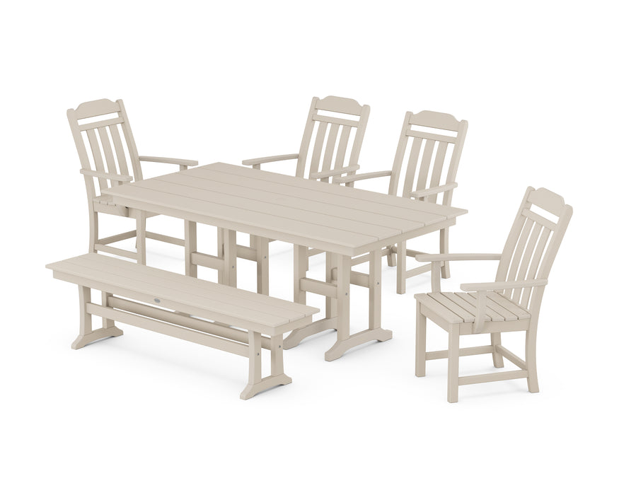 Country Living by POLYWOOD 6-Piece Farmhouse Dining Set with Bench
