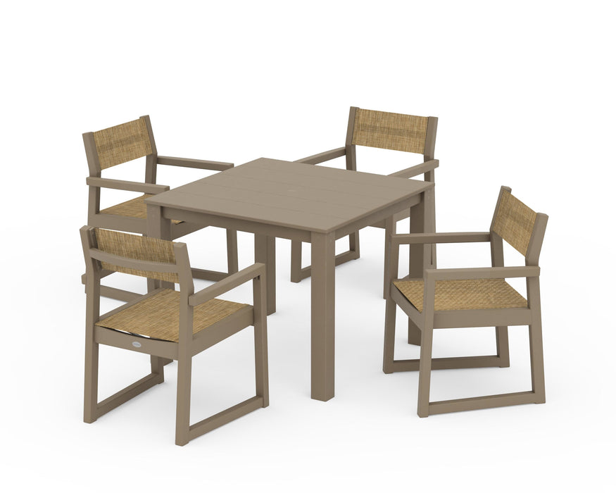 POLYWOOD® EDGE Sling Arm Chair 5-Piece Parsons Dining Set