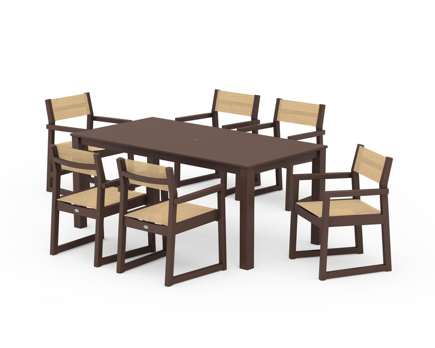 POLYWOOD® EDGE Sling Arm Chair 7-Piece Parsons Dining Set