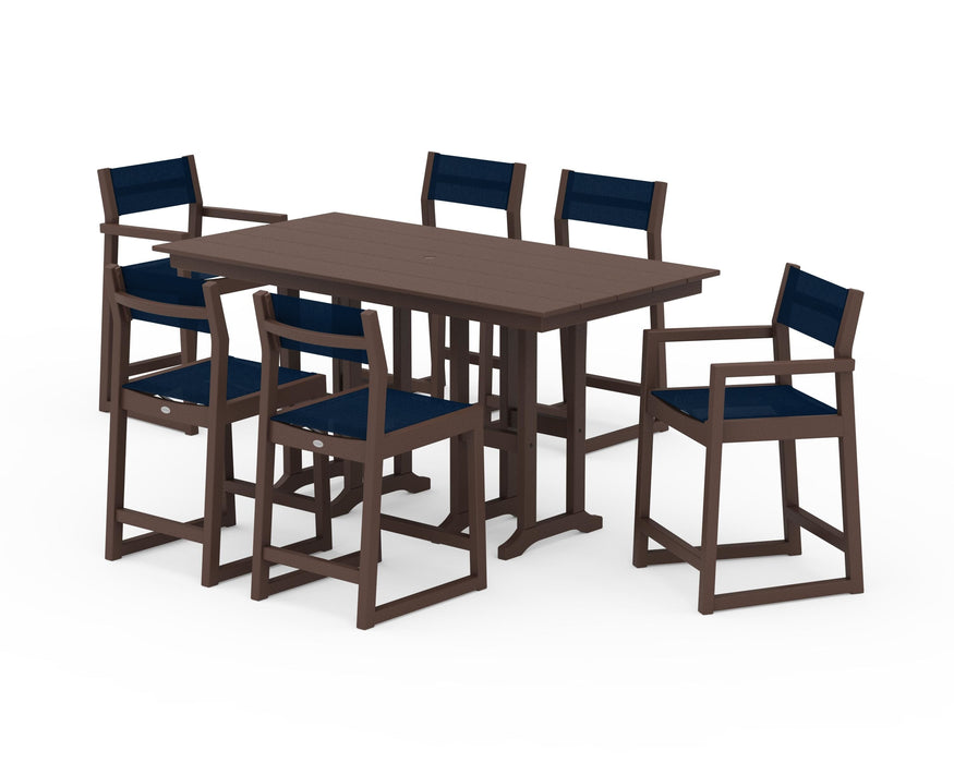 POLYWOOD® EDGE Sling 7-Piece Farmhouse Counter Set