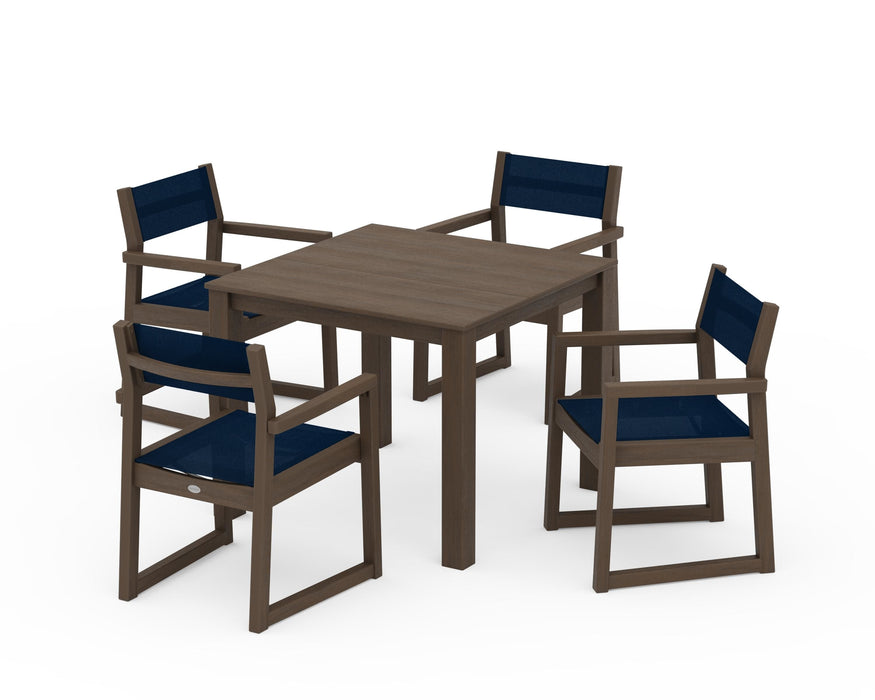 POLYWOOD® EDGE Sling Arm Chair 5-Piece Parsons Dining Set