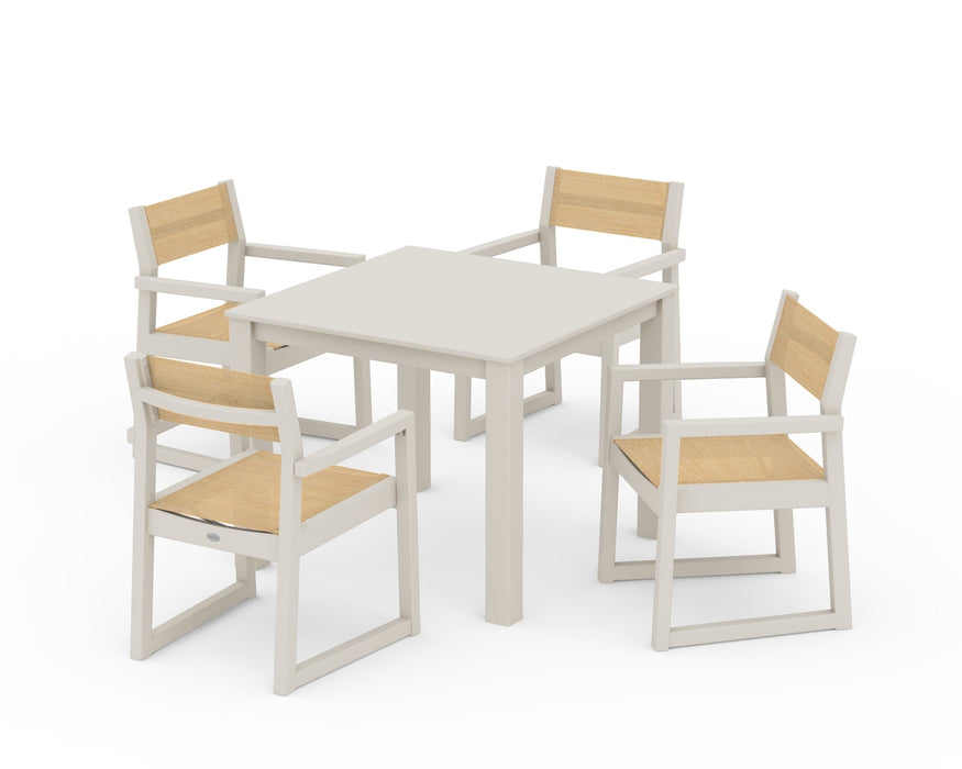 POLYWOOD® EDGE Sling Arm Chair 5-Piece Parsons Dining Set