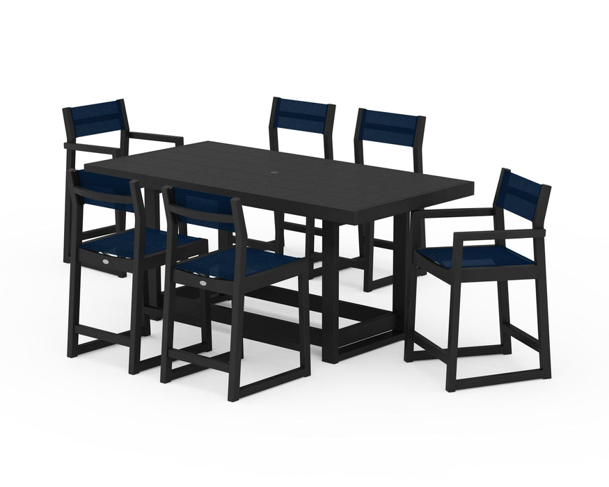 POLYWOOD® EDGE Sling 7-Piece Counter Table Set