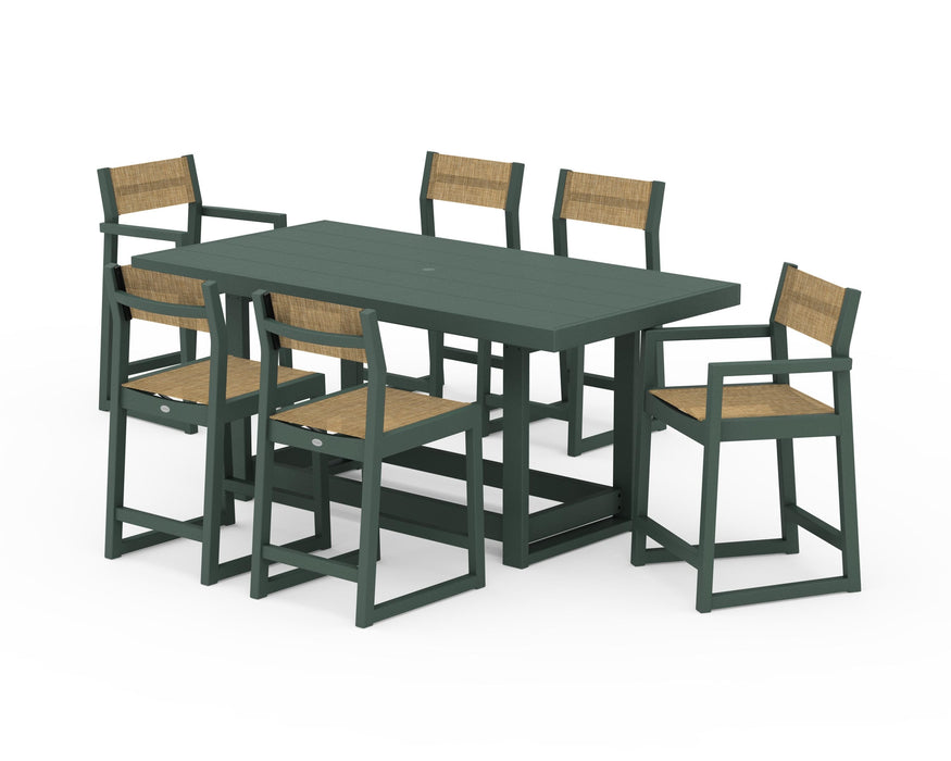 POLYWOOD® EDGE Sling 7-Piece Counter Table Set