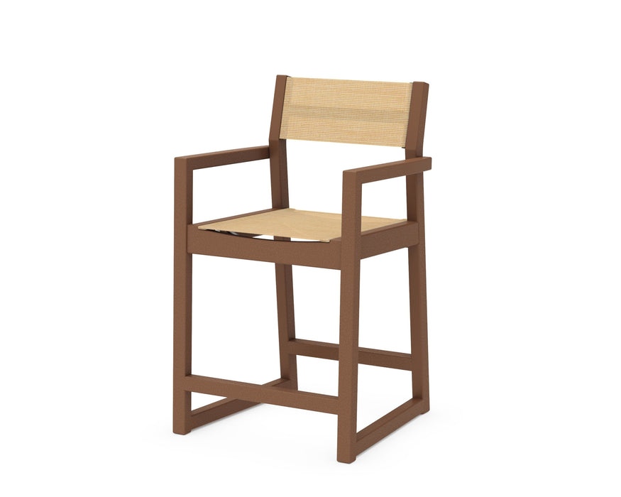 POLYWOOD® EDGE Sling Counter Arm Chair