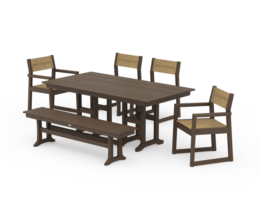 POLYWOOD® EDGE Sling 6-Piece Farmhouse Dining Set