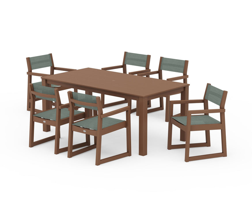 POLYWOOD® EDGE Sling Arm Chair 7-Piece Parsons Dining Set