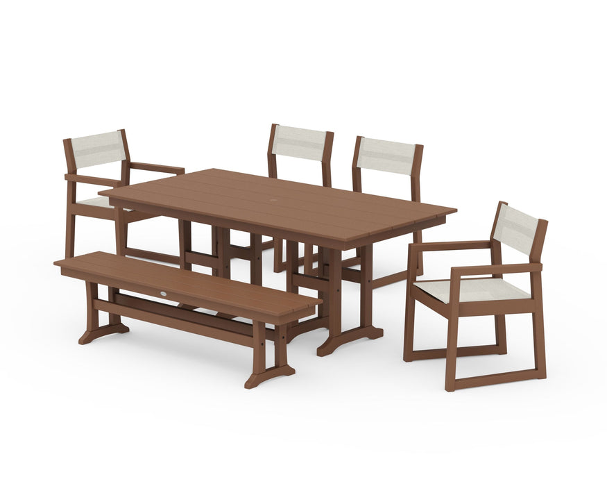 POLYWOOD® EDGE Sling 6-Piece Farmhouse Dining Set