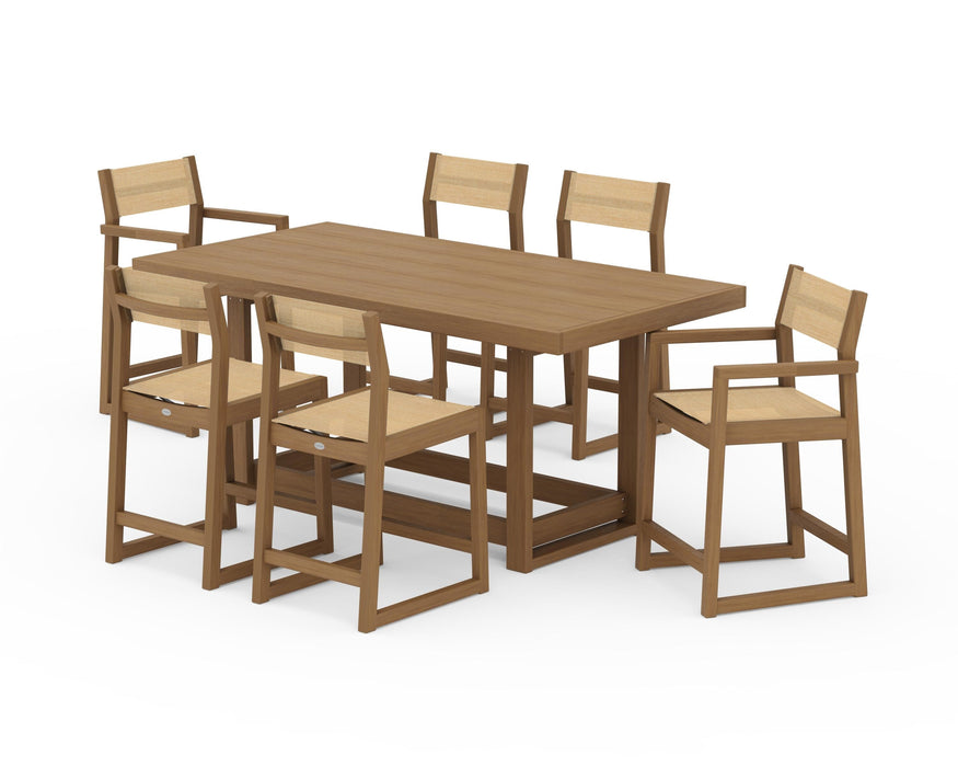 POLYWOOD® EDGE Sling 7-Piece Counter Table Set