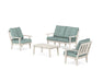 POLYWOOD Oxford 4-Piece Deep Seating Set with Loveseat in Sand / Glacier Spa