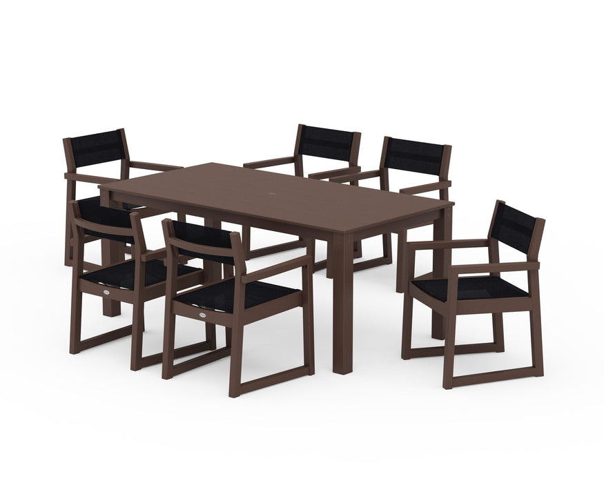 POLYWOOD® EDGE Sling Arm Chair 7-Piece Parsons Dining Set