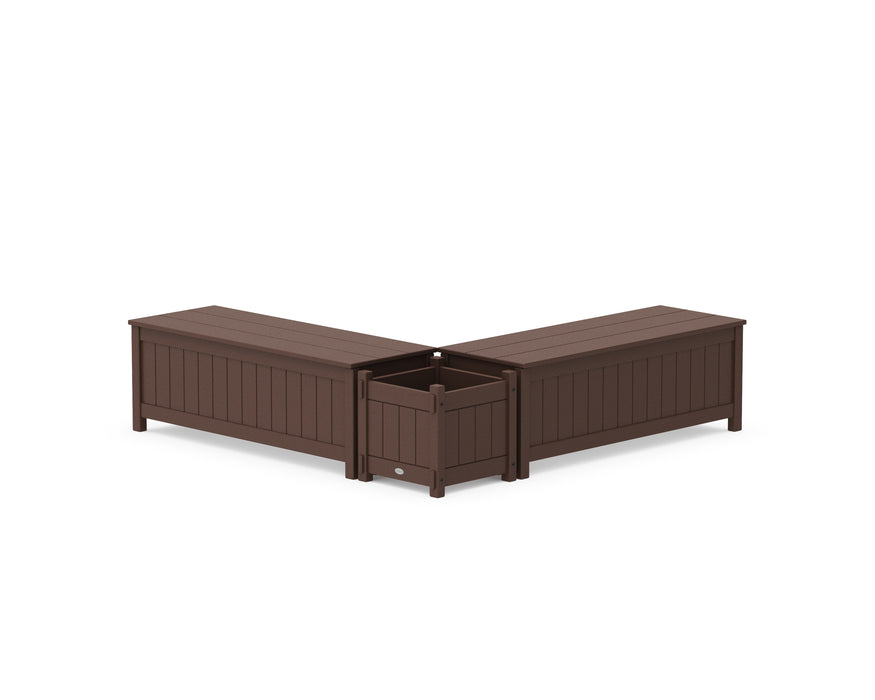 POLYWOOD® 48" Vineyard L- Shaped Planter Storage Bench Set