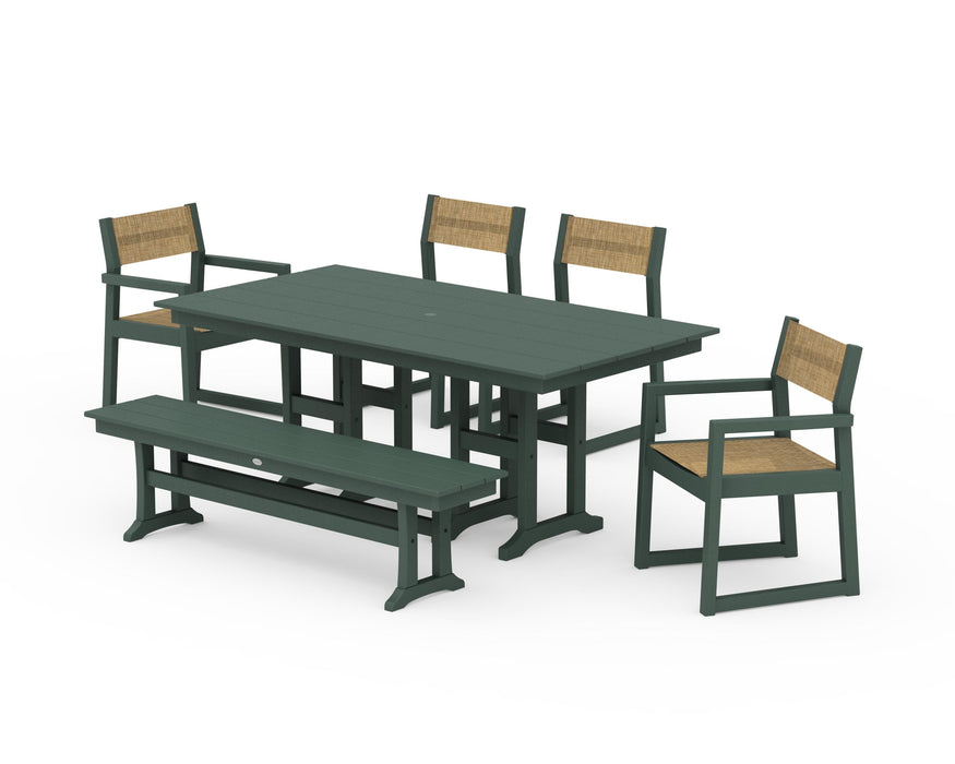 POLYWOOD® EDGE Sling 6-Piece Farmhouse Dining Set