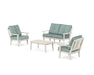 POLYWOOD Mission 4-Piece Deep Seating Set with Loveseat in Sand / Glacier Spa
