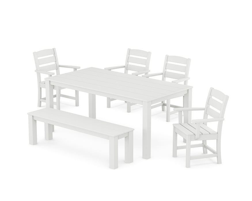 POLYWOOD Lakeside 6-Piece Parsons Dining Set with Bench