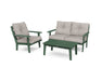 POLYWOOD Lakeside 3-Piece Deep Seating Set in Black with Grey Mist fabric