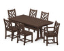POLYWOOD Chippendale 7-Piece Farmhouse Dining Set in Mahogany